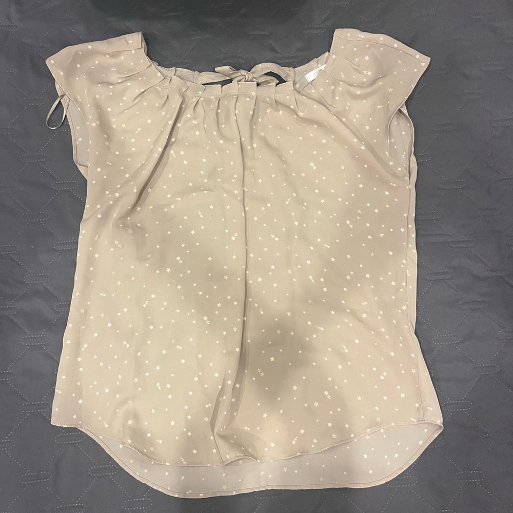 LC Lauren Conrad Beige Blouse with Star Design